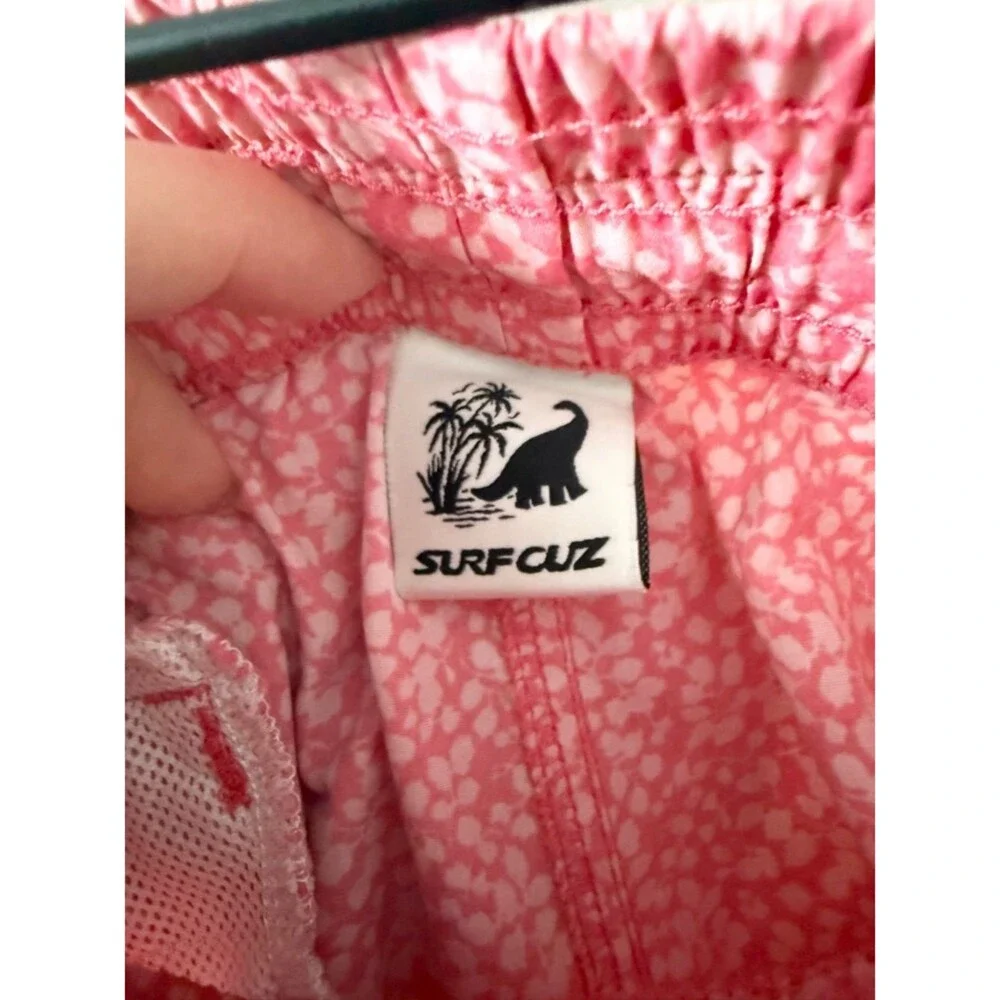 Surf Cuz Pink Floral Board Shorts with Drawstring Size XXL